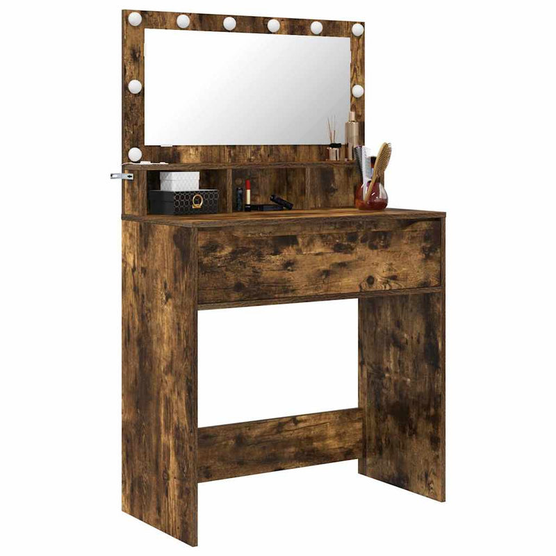 vidaXL Hálószobai Öltözködő Asztalok Füstölt tölgy 80 x 39,6 x 135 cm