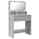 vidaXL Hálószobai Öltözködő Asztalok Szürke Sonoma 80 x 39,6 x 135 cm