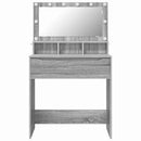 vidaXL Hálószobai Öltözködő Asztalok Szürke Sonoma 80 x 39,6 x 135 cm