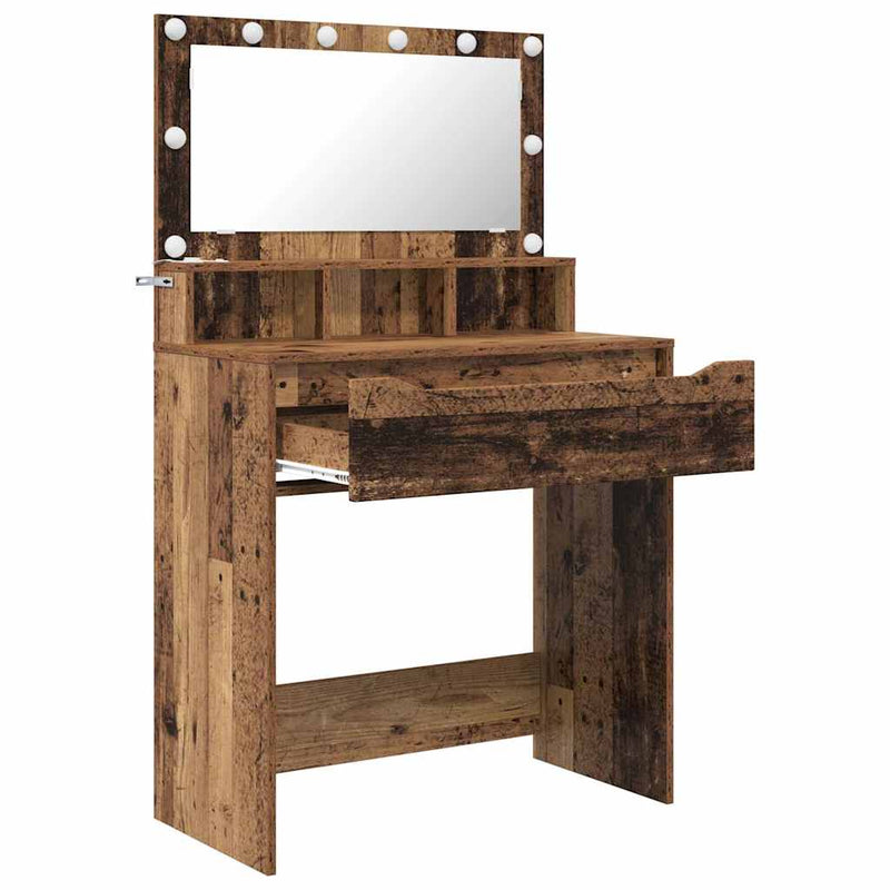 vidaXL Hálószobai Öltözködő Asztalok Öreg fa 80 x 39,6 x 135 cm