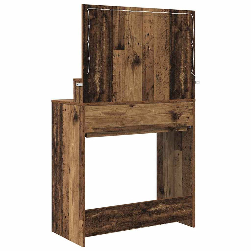 vidaXL Hálószobai Öltözködő Asztalok Öreg fa 80 x 39,6 x 135 cm