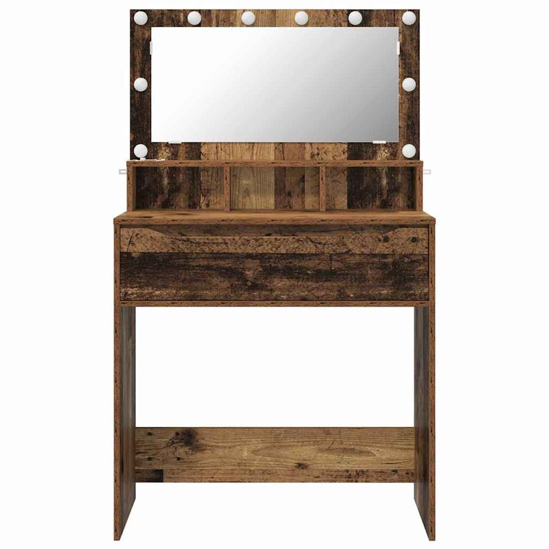 vidaXL Hálószobai Öltözködő Asztalok Öreg fa 80 x 39,6 x 135 cm