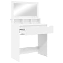 vidaXL Hálószobai Öltözködő Asztalok Fehér 80 x 39,6 x 135 cm Faanyag
