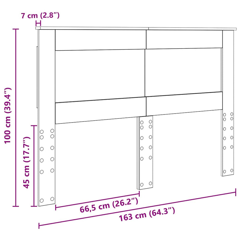 vidaXL Fejtámla fejtámlával Sonoma tölgy 160 cm Faanyag