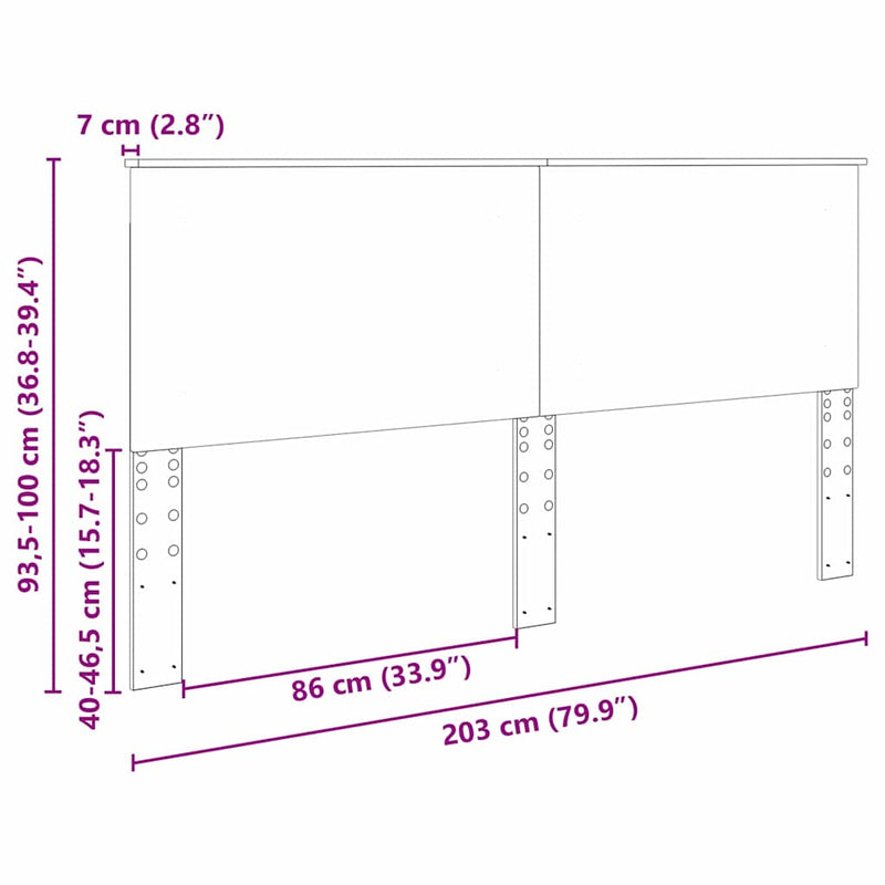 vidaXL Fejtámla fejtámlával Beton Szürke 200 cm Faanyag