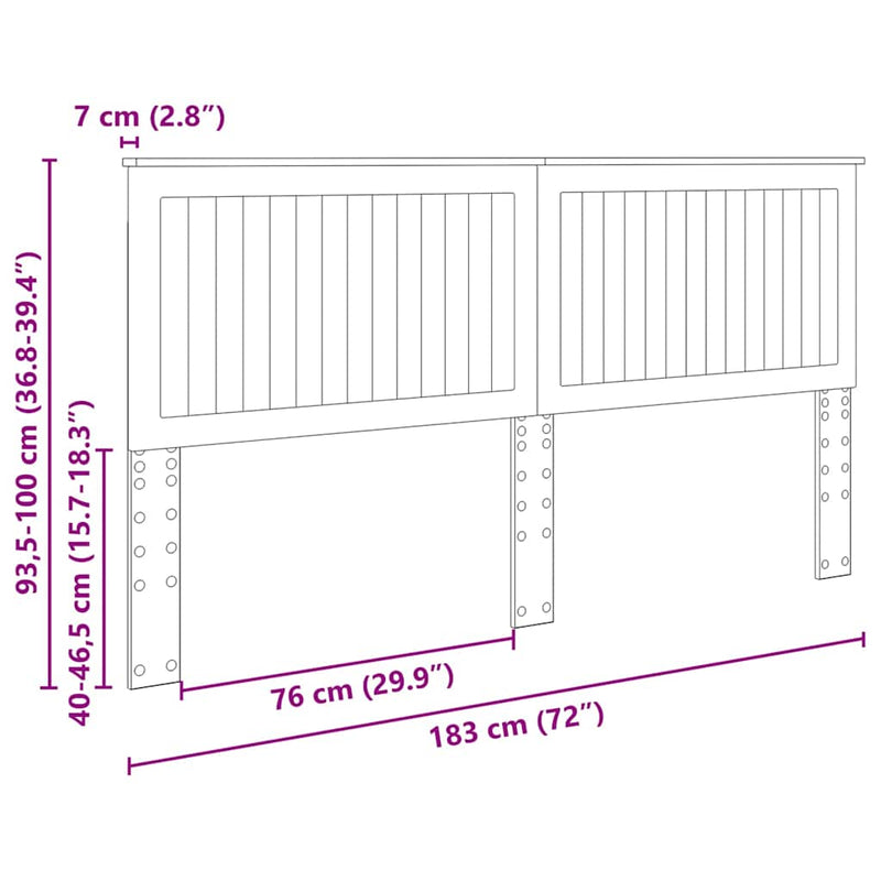 vidaXL Fejtámla fejtámlával Fehér 180 cm Faanyag