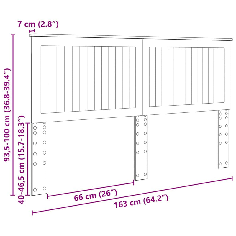 vidaXL Fejtámla fejtámlával Öreg fa 160 cm Faanyag