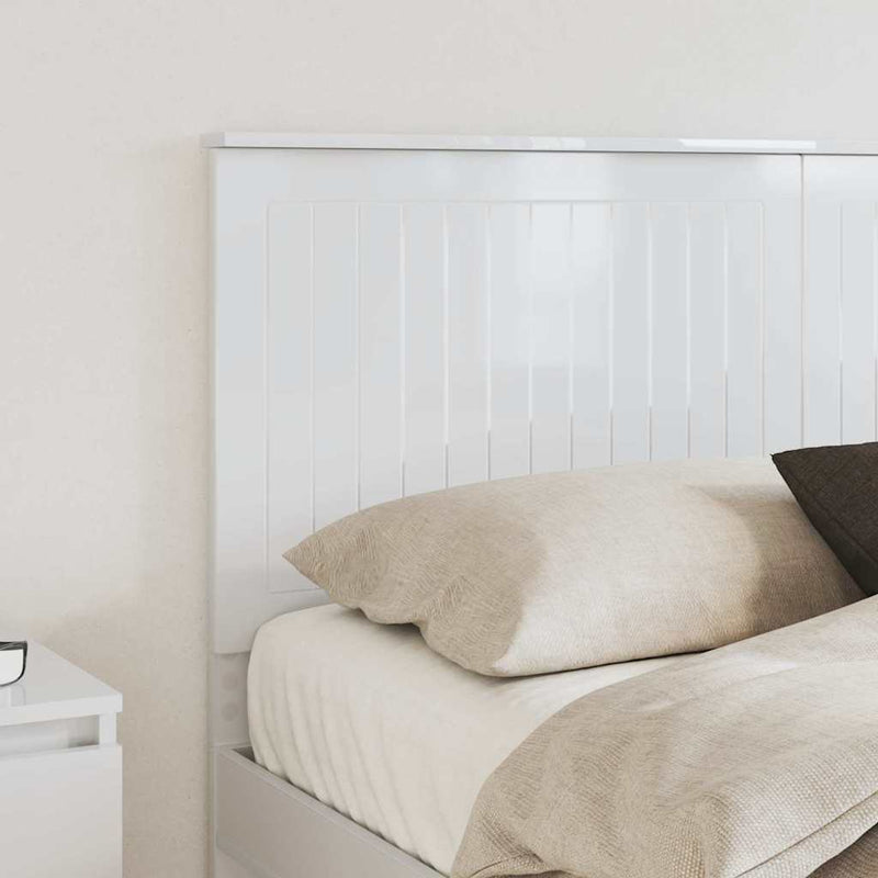 vidaXL Fejtámla fejtámlával Fényes Fehér 150 cm Faanyag