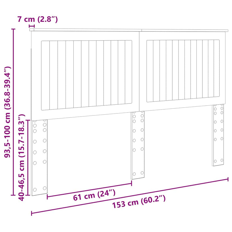 vidaXL Fejtámla fejtámlával Barna Tölgy 150 cm Faanyag