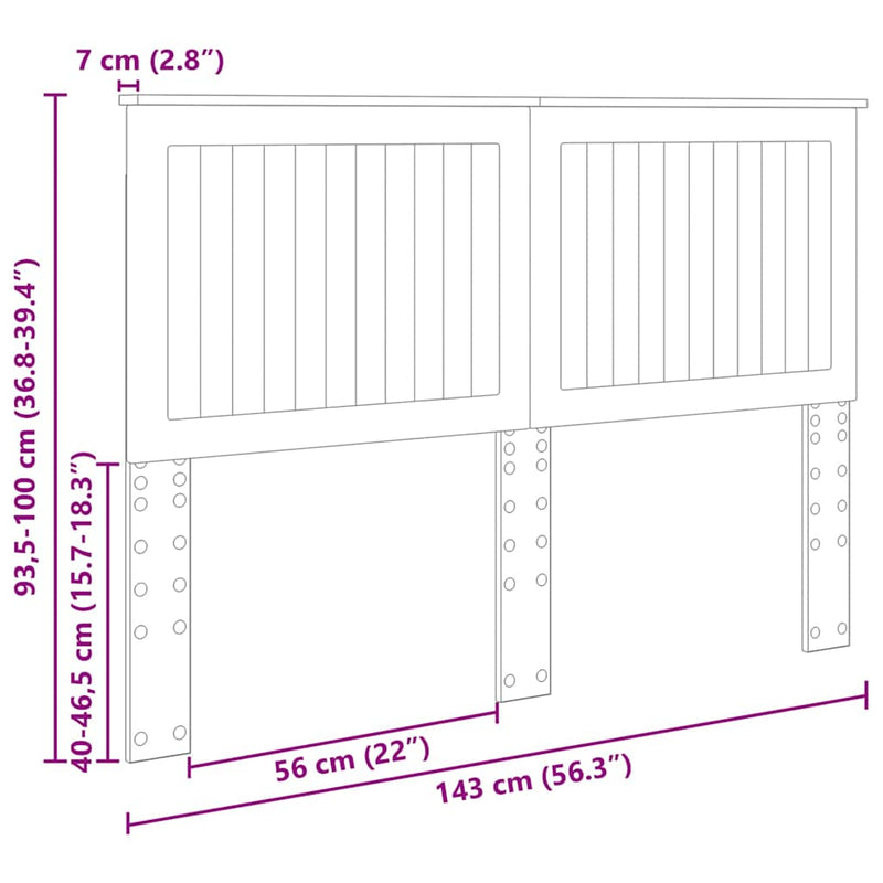 vidaXL Fejtámla fejtámlával Öreg fa 140 cm Faanyag