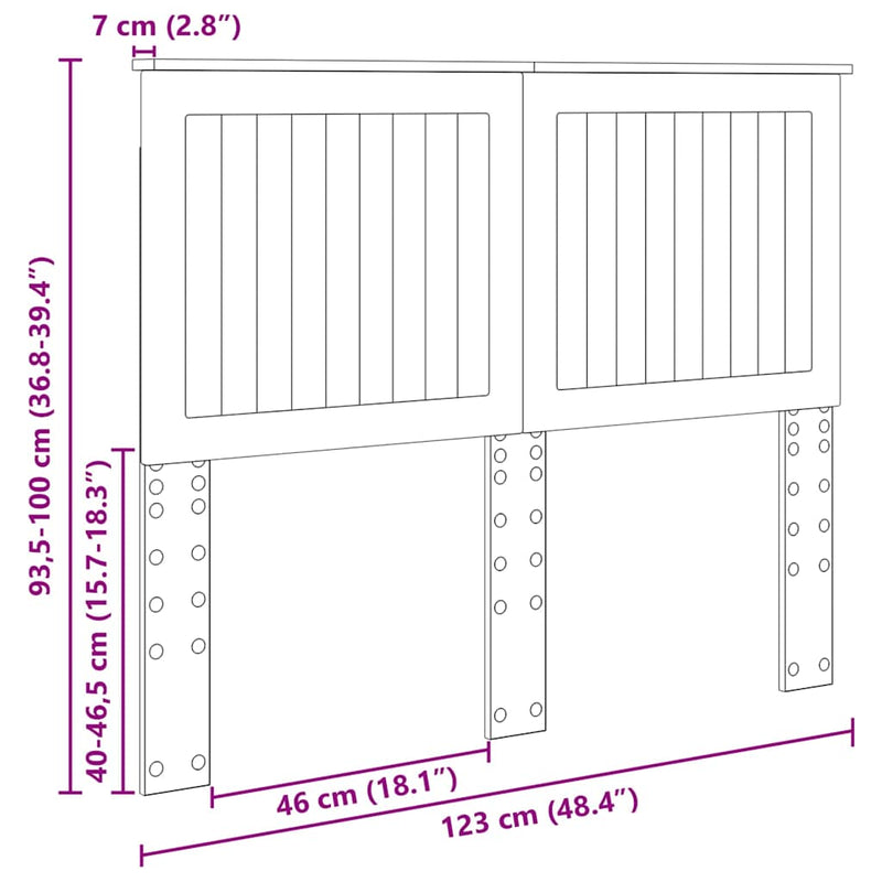 vidaXL Fejtámla fejtámlával Füstölt tölgy 120 cm Faanyag