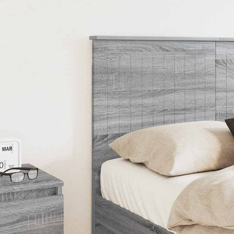 vidaXL Fejtámla fejtámlával Szürke Sonoma 120 cm Faanyag