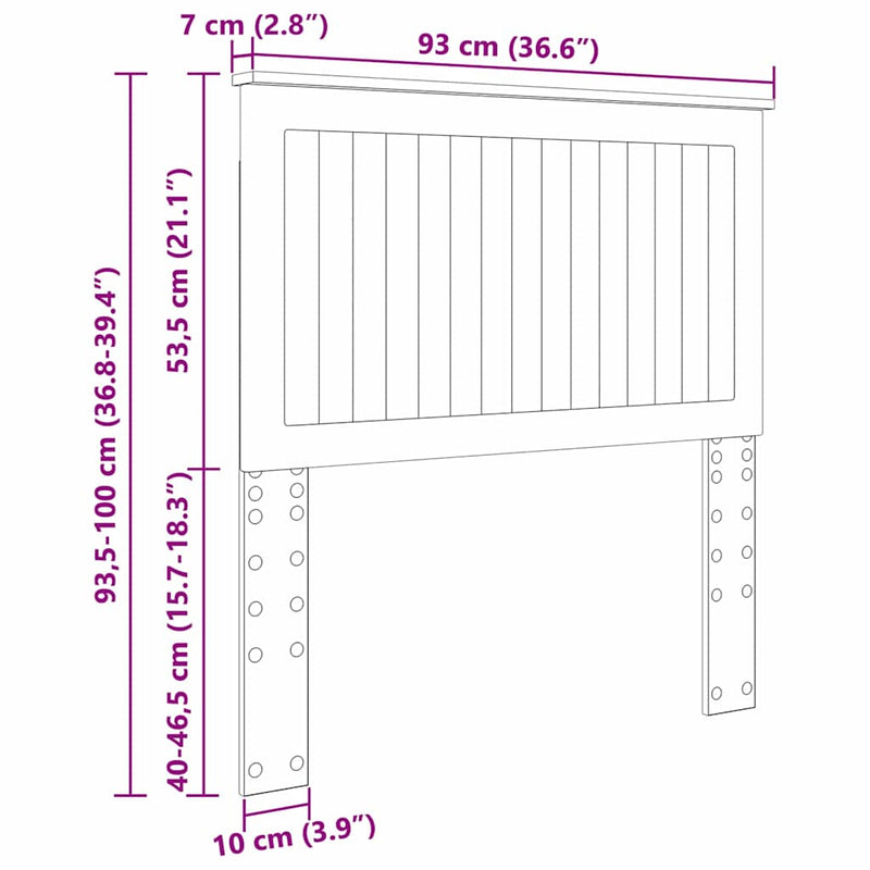 vidaXL Fejtámla fejtámlával Beton Szürke 90 cm Faanyag