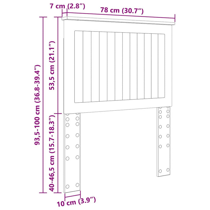 vidaXL Fejtámla fejtámlával Barna Tölgy 75 cm Faanyag