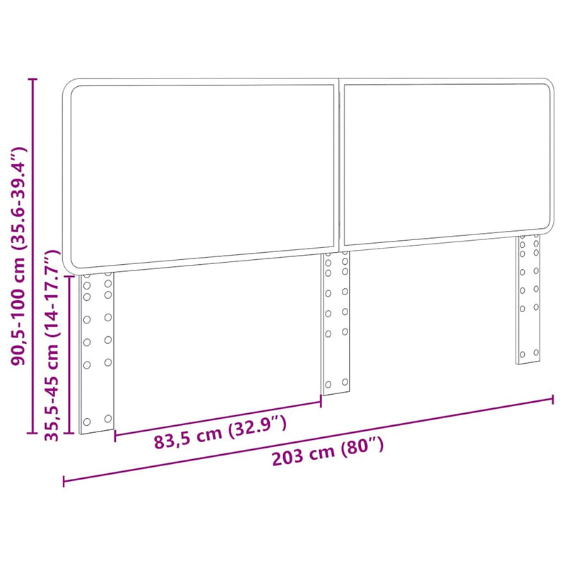 vidaXL Fejtámla fejtámlával Artisan tölgy 200 cm Faanyag