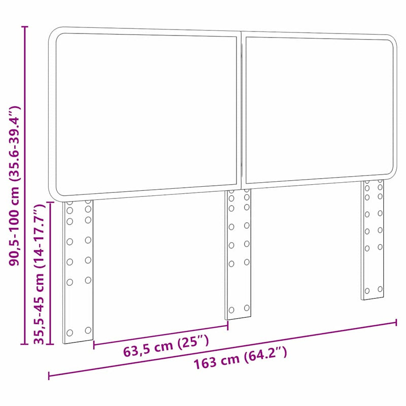 vidaXL Fejtámla fejtámlával Beton Szürke 160 cm Faanyag
