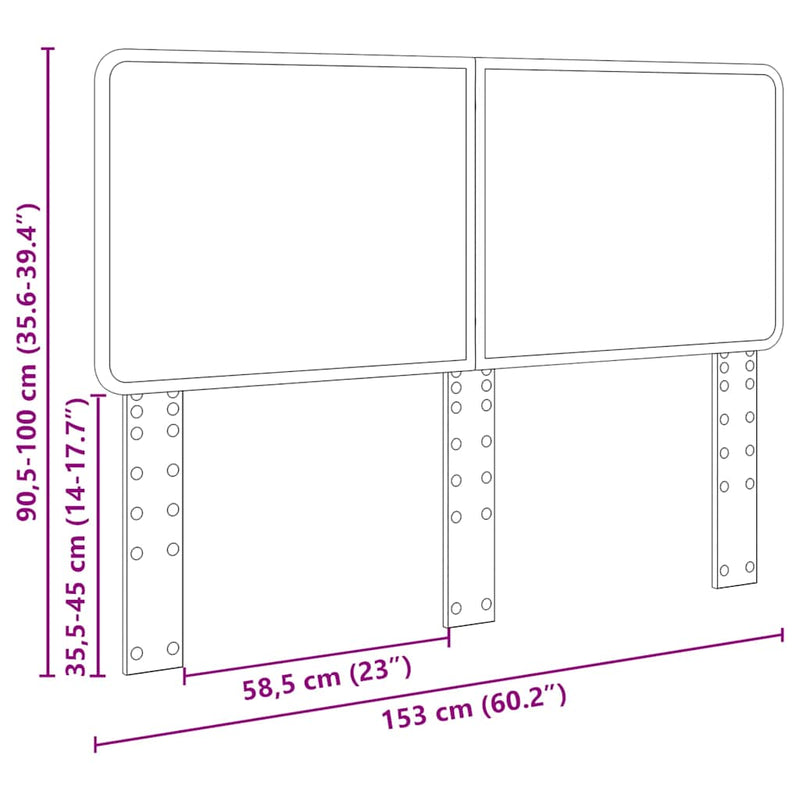 vidaXL Fejtámla fejtámlával Füstölt tölgy 150 cm Faanyag