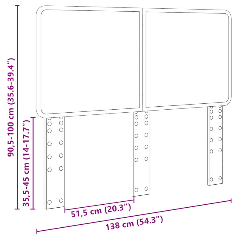 vidaXL Fejtámla fejtámlával Fehér 135 cm Faanyag