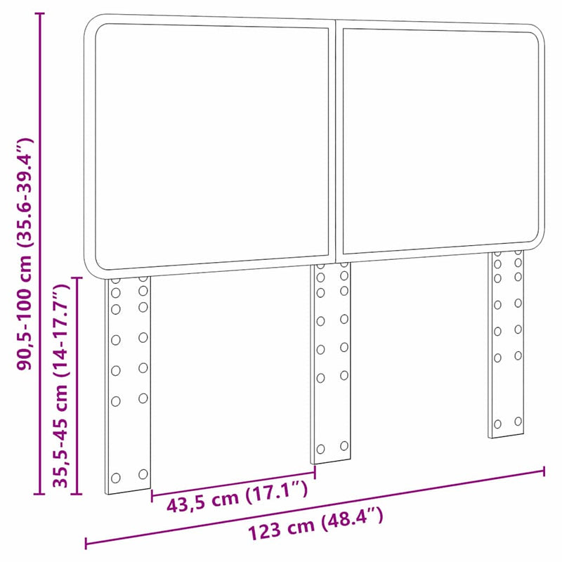 vidaXL Fejtámla fejtámlával Fekete tölgy 120 cm Faanyag