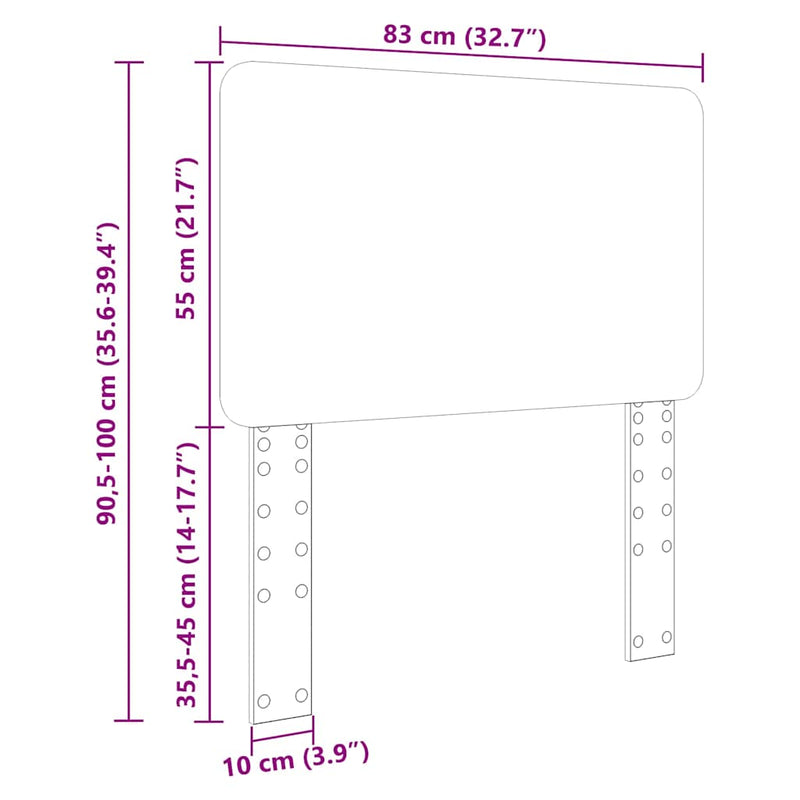 vidaXL Fejtámla fejtámlával Barna Tölgy 80 cm Faanyag