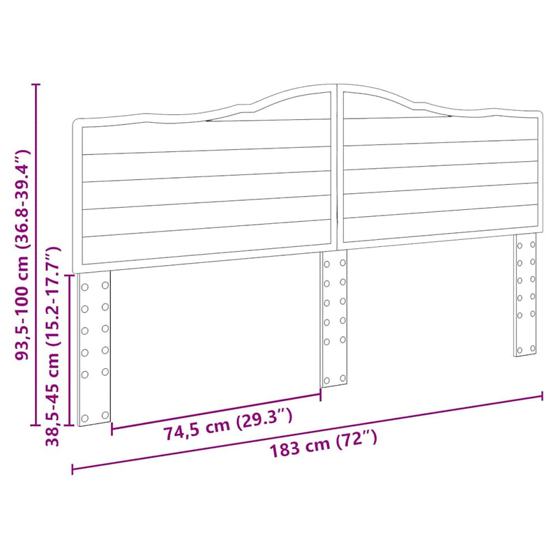 vidaXL Fejtámla fejtámlával Artisan tölgy 180 cm Faanyag