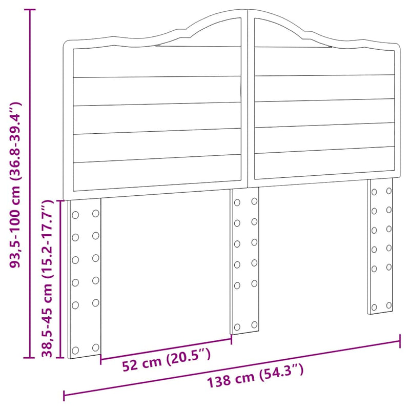 vidaXL Fejtámla fejtámlával Fehér 135 cm Faanyag