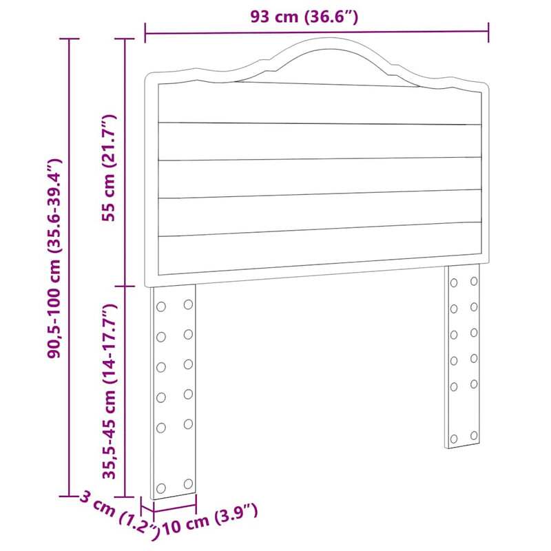 vidaXL Fejtámla fejtámlával Fényes Fehér 90 cm Faanyag