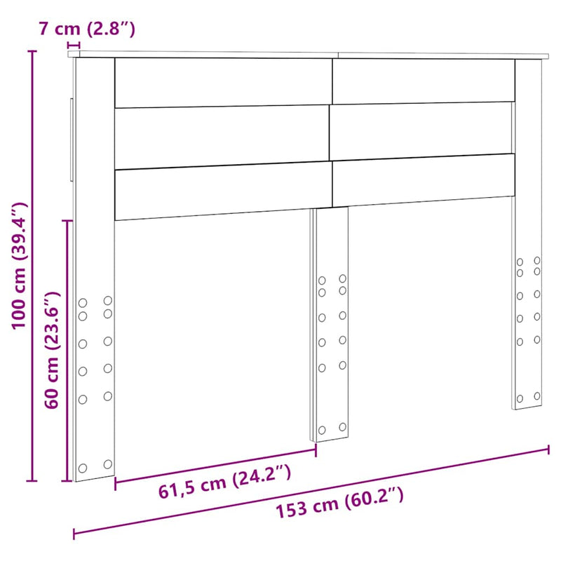 vidaXL Fejtámla fejtámlával Fehér 150 cm Faanyag