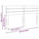 vidaXL Fejtámla fejtámlával Beton Szürke 200 cm Faanyag