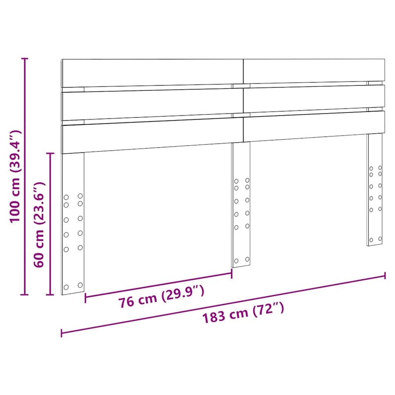 vidaXL Fejtámla fejtámlával Fehér 180 cm Faanyag