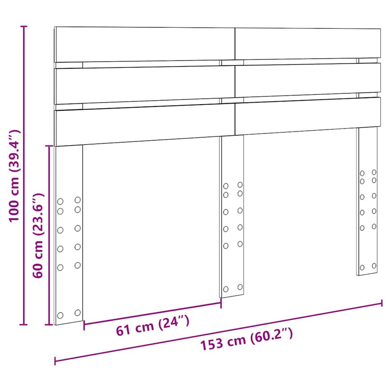 vidaXL Fejtámla fejtámlával Öreg fa 150 cm Faanyag