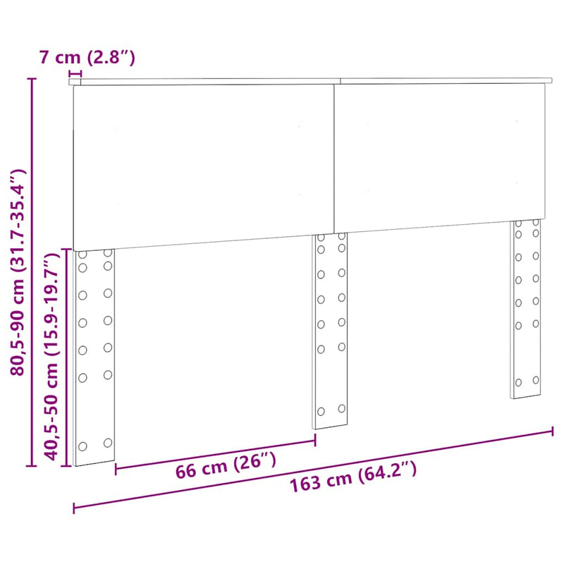 vidaXL Fejtámla fejtámlával Szürke Sonoma 160 cm Faanyag
