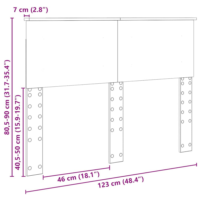 vidaXL Fejtámla fejtámlával Barna Tölgy 120 cm Faanyag