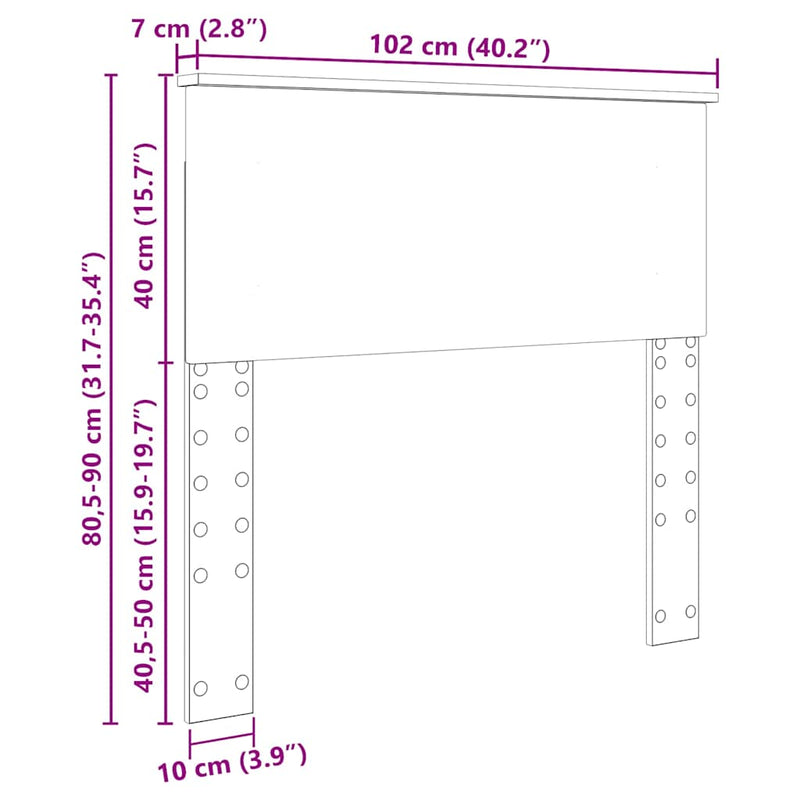 vidaXL Fejtámla fejtámlával Beton Szürke 100 cm Faanyag
