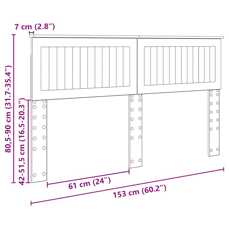 vidaXL Fejtámla fejtámlával Sonoma tölgy 150 cm Faanyag