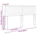 vidaXL Fejtámla fejtámlával Fényes Fehér 150 cm Faanyag