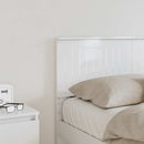 vidaXL Fejtámla fejtámlával Fényes Fehér 135 cm Faanyag