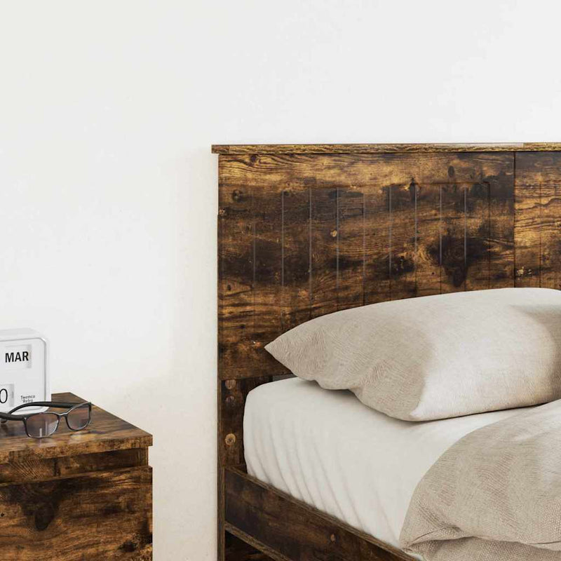 vidaXL Fejtámla fejtámlával Füstölt tölgy 120 cm Faanyag