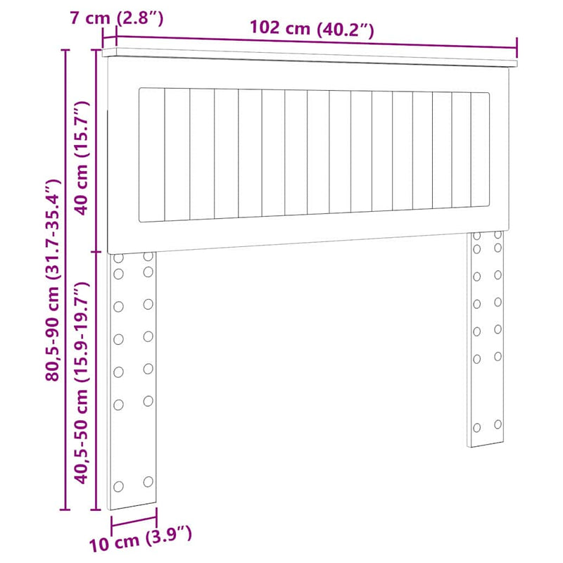 vidaXL Fejtámla fejtámlával Barna Tölgy 100 cm Faanyag