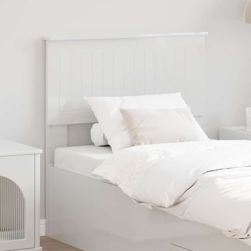 vidaXL Fejtámla fejtámlával Fényes Fehér 80 cm Faanyag