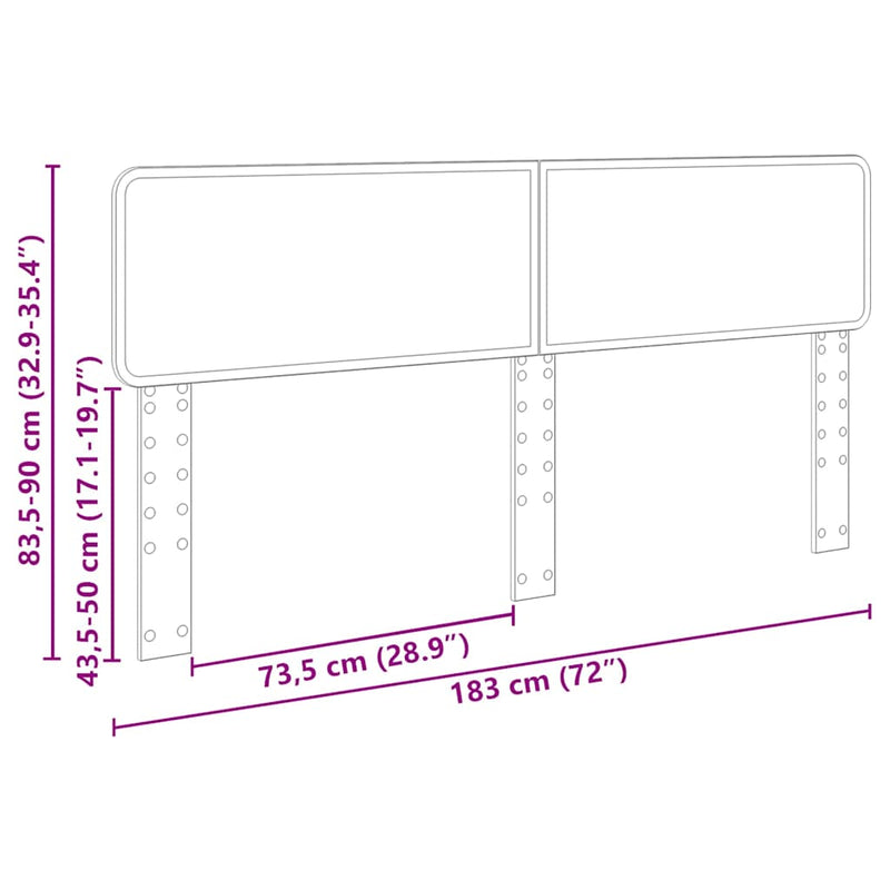 vidaXL Fejtámla fejtámlával Öreg fa 180 cm Faanyag