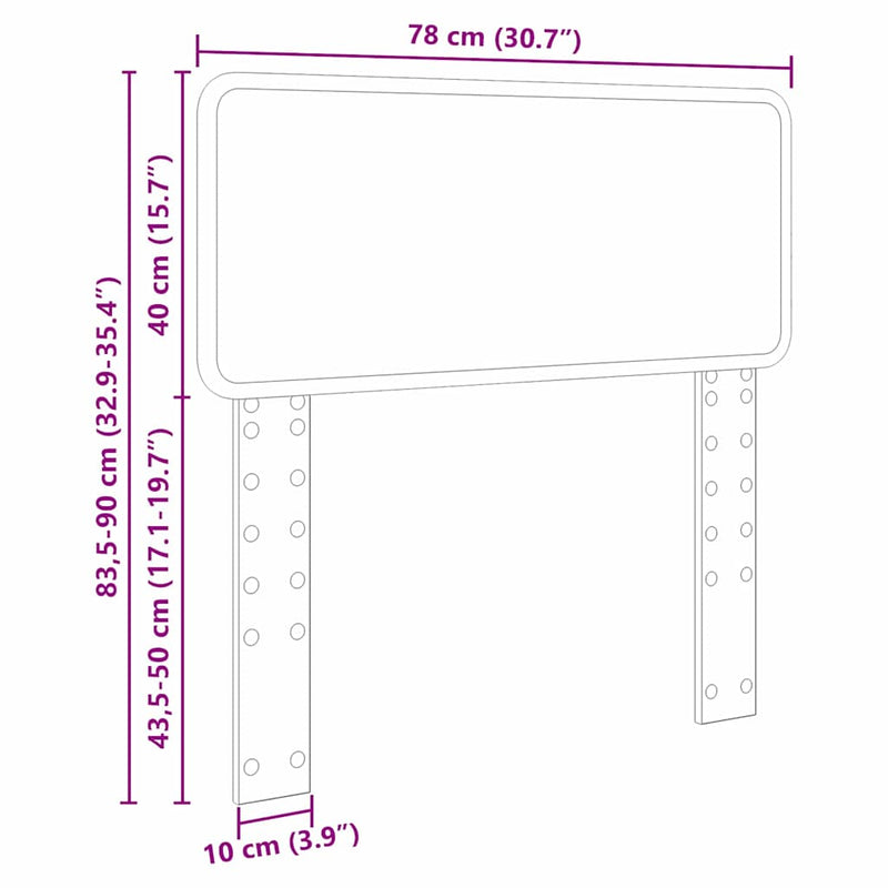 vidaXL Fejtámla fejtámlával Beton Szürke 75 cm Faanyag