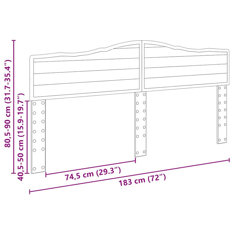 vidaXL Fejtámla fejtámlával Öreg fa 180 cm Faanyag