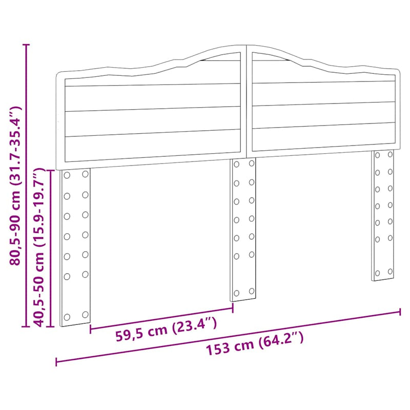 vidaXL Fejtámla fejtámlával Öreg fa 150 cm Faanyag