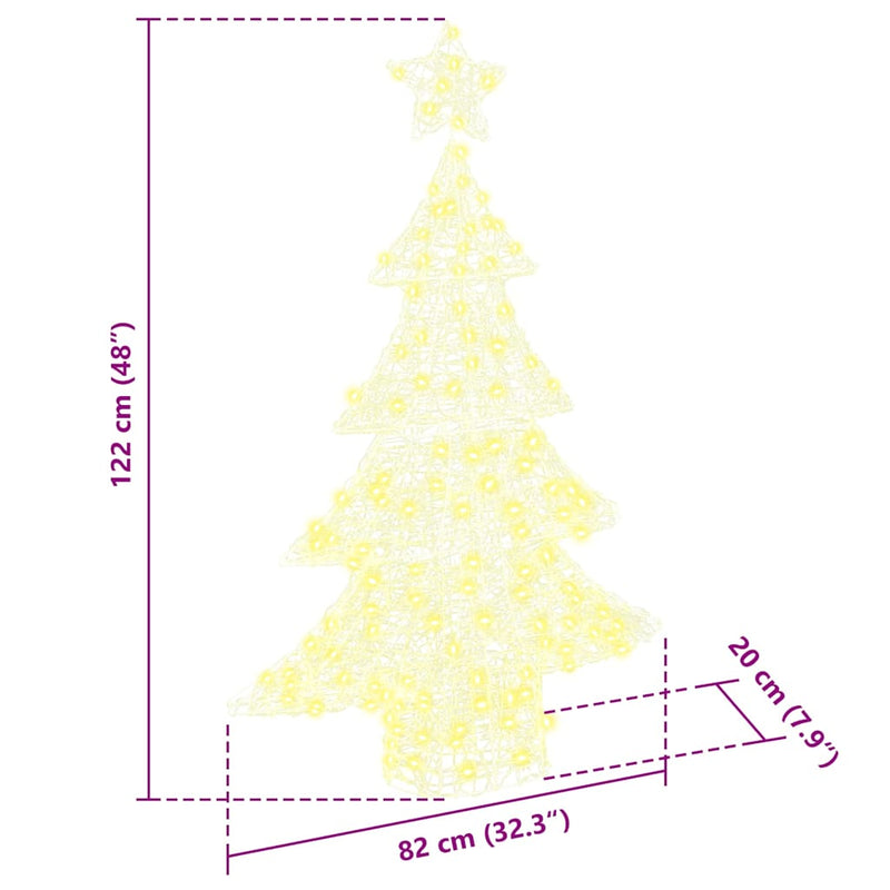 vidaXL Karácsonyfa 100 LED-del Meleg fehér 120 cm Akril