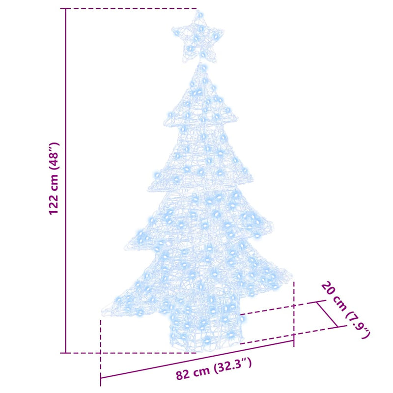 vidaXL Karácsonyfa 100 LED-del Hideg feher 120 cm Akril