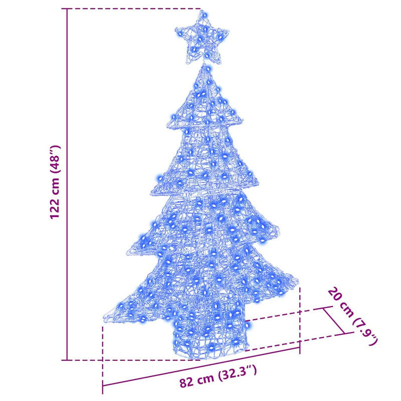vidaXL Karácsonyfa 100 LED-del Kék 120 cm Akril