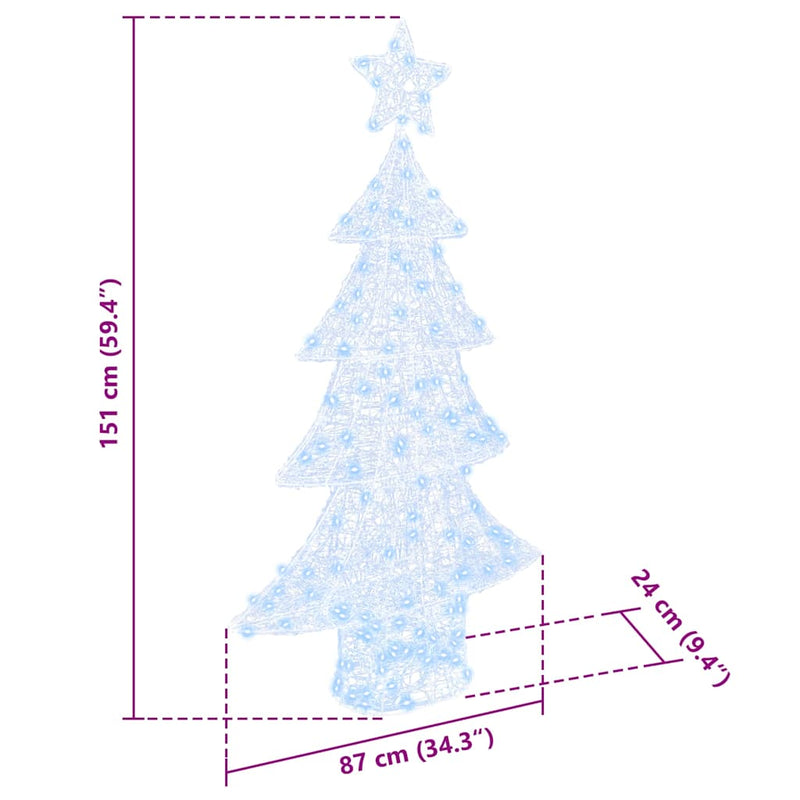 vidaXL Karácsonyfa 160 LED-del Hideg feher 150 cm Akril