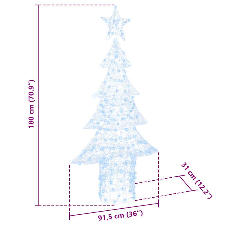 vidaXL Karácsonyfa 240 LED-del Hideg feher 180 cm Akril