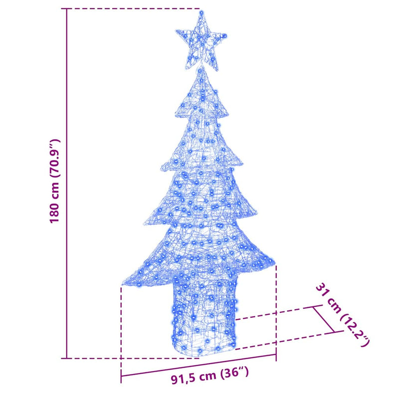 vidaXL Karácsonyfa 240 LED-del Kék 180 cm Akril